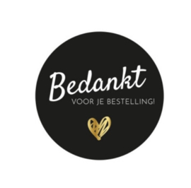 Kadosticker | Bedankt voor je bestelling/zwart