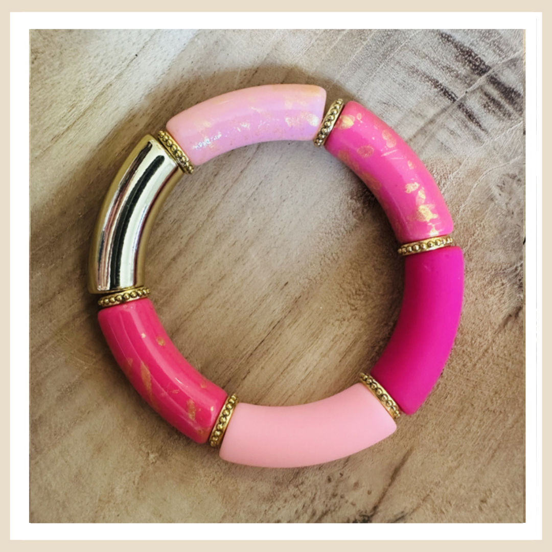 Tube armband | Multiple pink