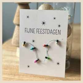Kaart | Fijne feestdagen+kerstlampjes
