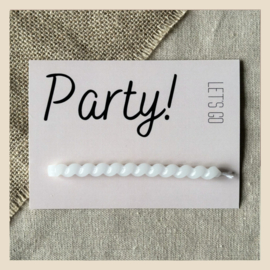 Kaart | Let's go Party-beige + Kaarsje