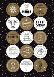 Stickervellen | Kerst zwart