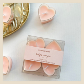 Waxinelichtjes | Roze-Hartjes voor jou