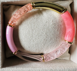 Tube armband | Pinky glitter
