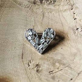 Broche | Hartje met strass