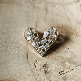 Broche | Hartje met strass
