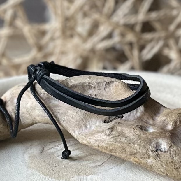Armbanden | Gevlochten leer-Black