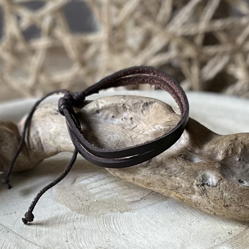 Armbanden | Gevlochten leer-Brown