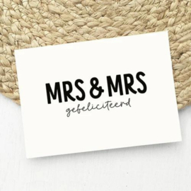 Kaart | Mrs. & Mrs. gefeliciteerd