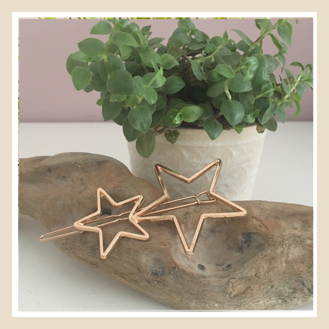 Minimalistische haarspeld | double star goudkleurig