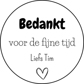 Sticker | Bedankt voor de fijne tijd