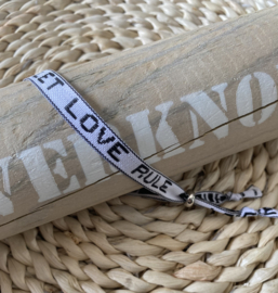 Armbandjes | Let love rule zwart/wit