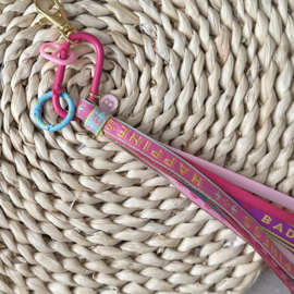Sleutelhanger | Bohemian-Roze langwerpig