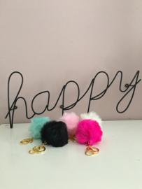 Pompom sleutelhanger