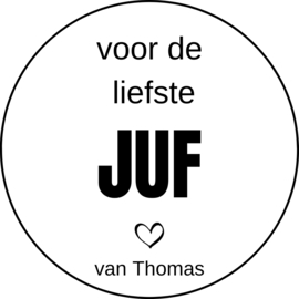 Gepersonaliseerde sticker | Voor de liefste Juf