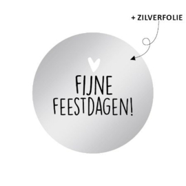 Wensetiket | Fijne feestdagen-Zilver