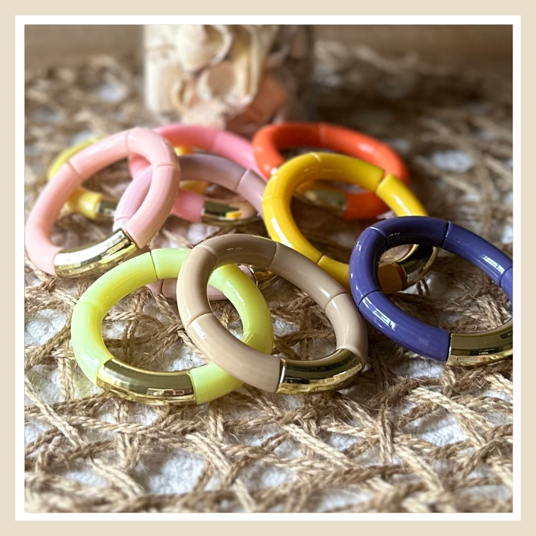 Tube armbanden | Classy basics - Large Glans| Geribbeld