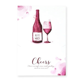 Sieraden kaart | "Cheers" Wit-aubergine red