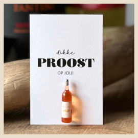 Minikaart | Dikke proost op jou+wijnflesje