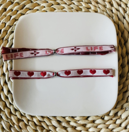 Armbandje | Hartjes rood