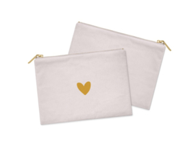 Cosmetic Bag / Etui | Pink & a Heart of GOLD