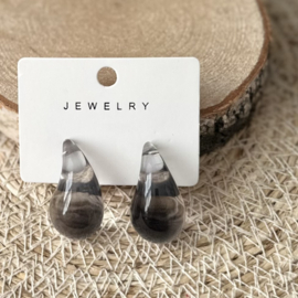 Oorbellen | XL Teardrop transparant