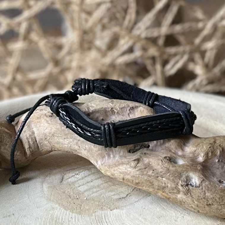 Armbanden | Gevlochten leer-Black