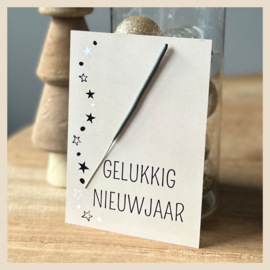 Kaart | Gelukkig nieuwjaar+sterretje