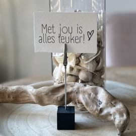 Kaarthouder | Hout met metalen knijper