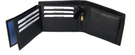 Grote Leren heren portemonnee laag model Billfold voor 9 creditcards