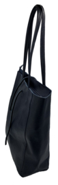 Donkerblauwe Vera Pelle leren shopper