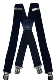 Donkerblauwe Heavy Duty Bretels met 4 extra sterke stalen clips