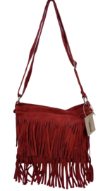 Back to the Sixties Suede Franje tas (rood)