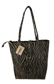 Zebra Taupe Vera Pelle wild leren shopper