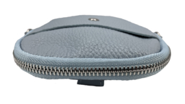 Leren telefoontasje Babyblauw met schouderband