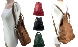 Rug- schoudertas 'The Triangle Bag' van Flores Lederwaren Zwart