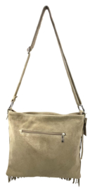 Back to the Sixties Suede Franje tas (beige)