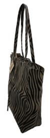 Zebra Taupe Vera Pelle wild leren shopper