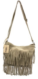 Back to the Sixties Suede Franje tas (beige)