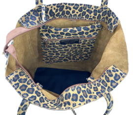 Luipaard Cognac Vera Pelle wild leren shopper