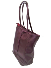 Bordeaux Vera Pelle leren shopper