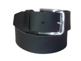 100% Leren kwaliteits riem extra lang Zwart 4cm breed