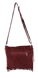 Back to the Sixties Suede Franje tas (bordeaux)