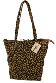 Luipaard Cognac Vera Pelle wild leren shopper
