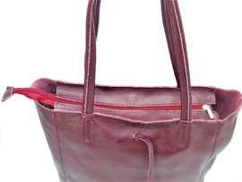 Bordeaux Vera Pelle leren shopper