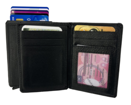 LD zwart leren portemonnee met Figuretta Cardprotector