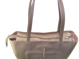 Taupe Vera Pelle leren shopper