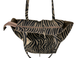 Zebra Taupe Vera Pelle wild leren shopper