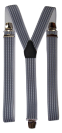Lichtblauwe bretels met donkerblauwe streep en extra sterke brede clips