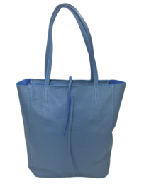 Jeansblauw Vera Pelle leren shopper