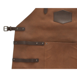 Leren schort Cognac
